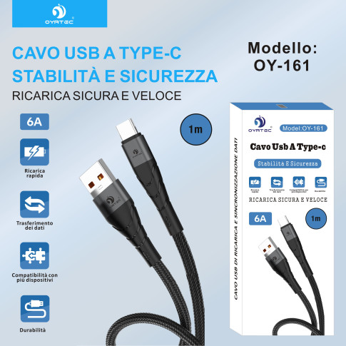 CAVO USB -TYPE C 1M 6A OY-161