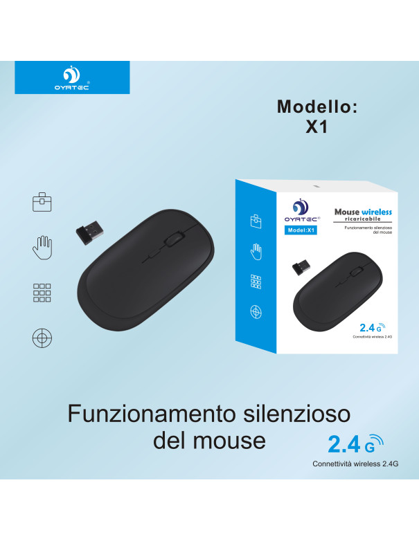 MOUSE WIRELESS RICARICABILE