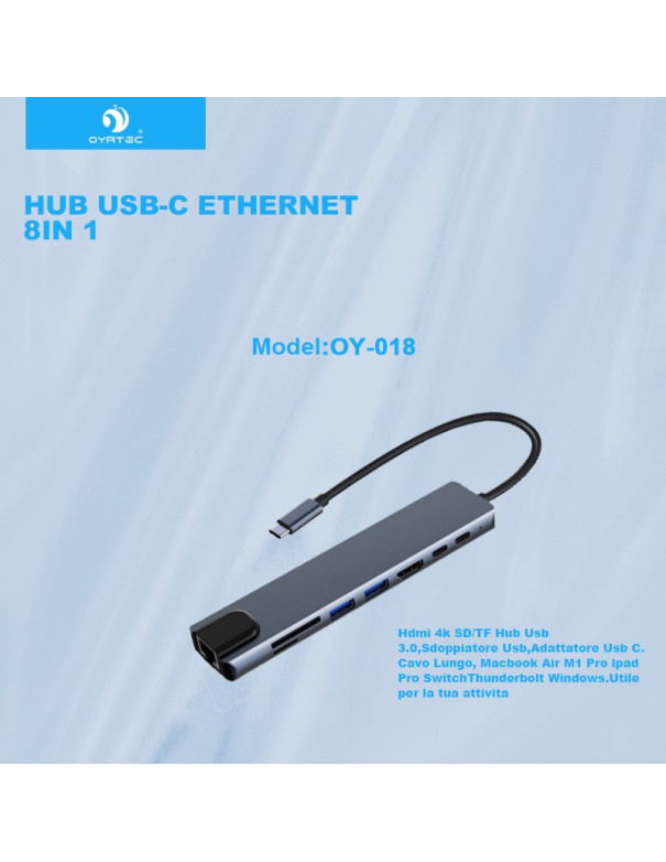 Hub USB C Ethernet 8 in 1, Docking Station USB C