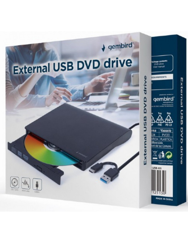 Gembird DVD-USB-03 External USB DVD drive type-c