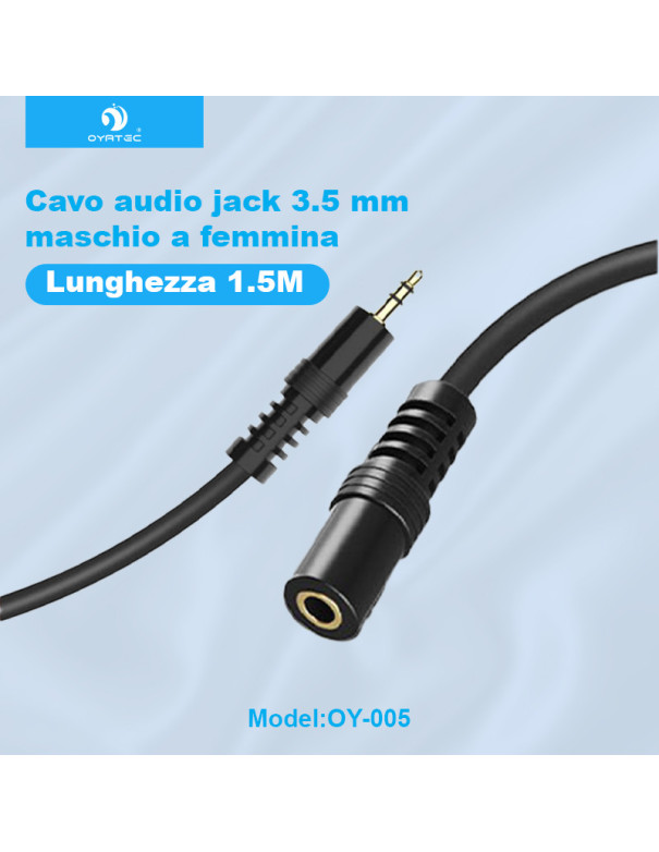 Prolunga Cuffie Jack 3,5mm Cavo Audio Stereo Prolunga Aux Maschio a Femmina （1.5 metri）