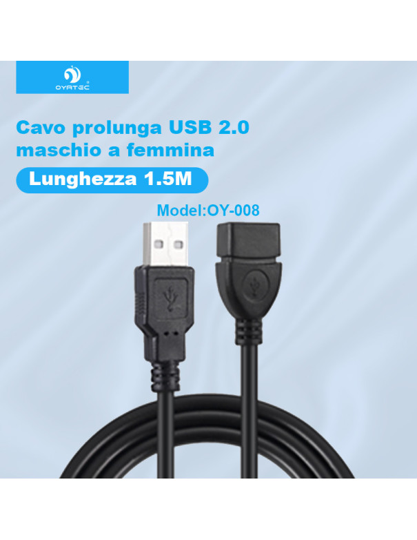 Cavo prolunga USB 2.0 da A ad A, Cavo Extender USB2.0 Maschio / Femmina da （1.5 metri）