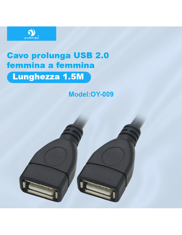 Cavo di prolunga USB 2.0 femmina a femmina （1.5 metri）
