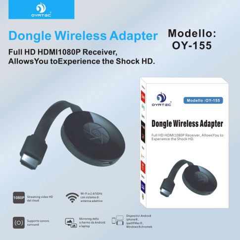 Wireless WiFi Display Dongle, HRKVSK HDMI 4K 1080P OY-155